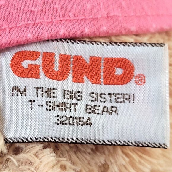 GUND Big Sister Bear 12" Pink T-shirt Tan Fur New Baby Plush Stuffed Animal - Picture 7 of 8